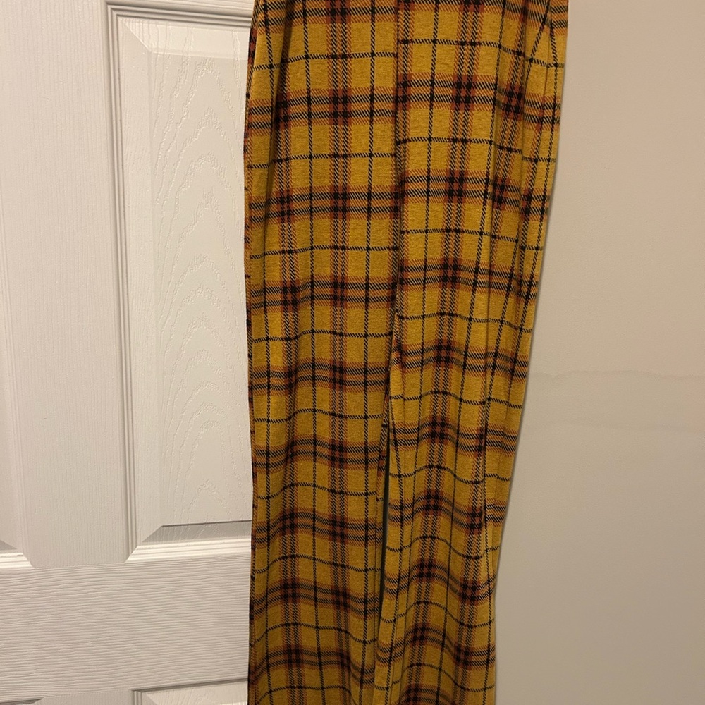 Urban Outfitters Mustard Checkered Pants flairs pants